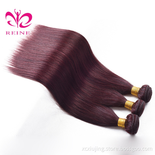 REINE 100 Human Hair 99J Brazilian Virgin Hair Silky Straight,Names Of Virgin Human Hair Weave Bundles in mozambique